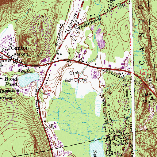 Topographic Map of Canton Golf Course (historical), CT