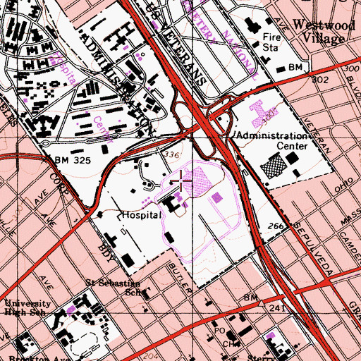 Topographic Map of Veterans Affairs Medical Center West Los Angeles, CA