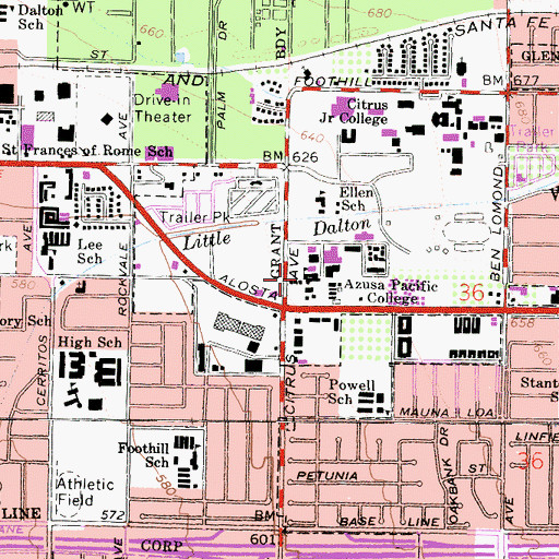 Topographic Map of Ronald Center, CA