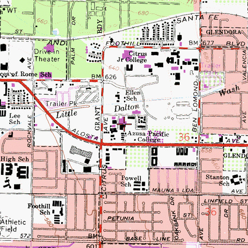 Topographic Map of Hartwig Prayer Chapel, CA