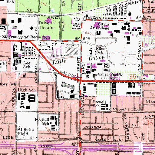 Topographic Map of Munson Chapel, CA