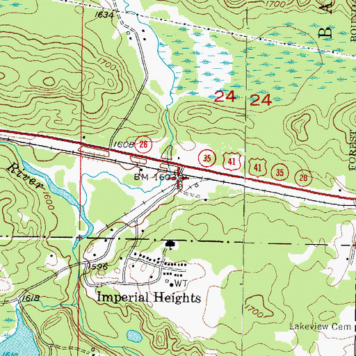 Topographic Map of Spurr Mountain Station (historical), MI