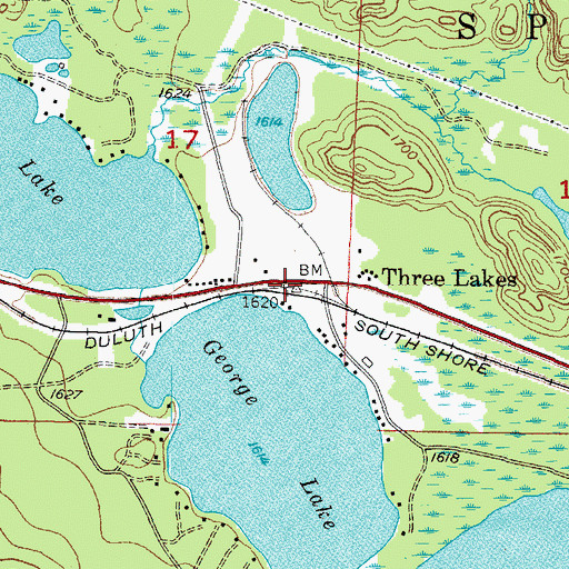 Topographic Map of Redruth Station (historical), MI