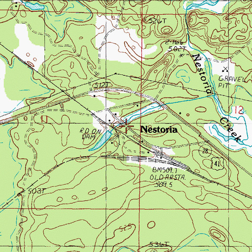 Topographic Map of Nestoria Post Office (historical), MI