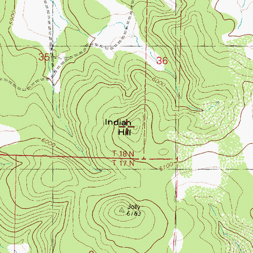 Topographic Map of Indian Hill, AZ