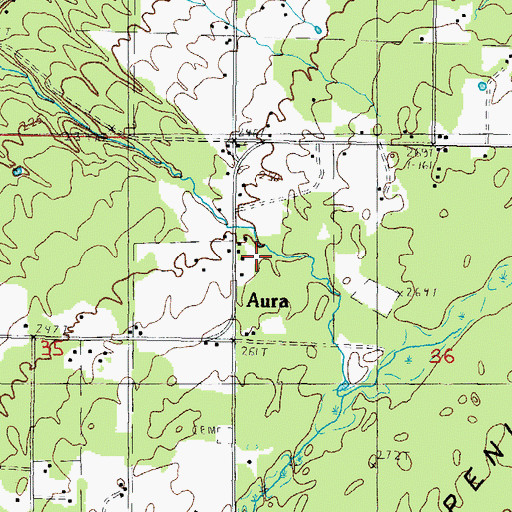 Topographic Map of Aura Station (historical), MI