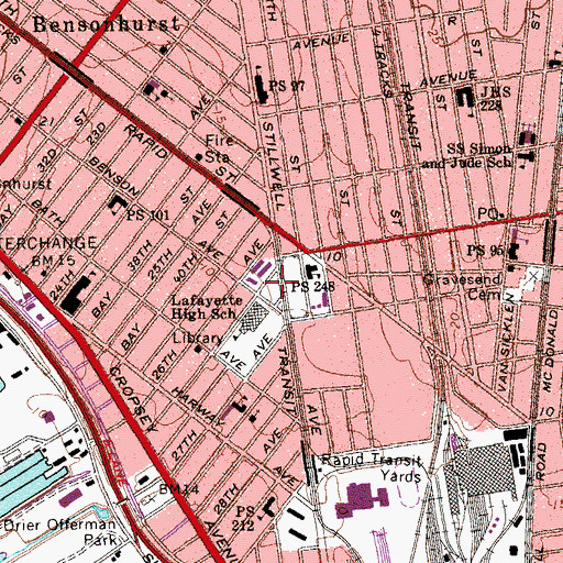 Topographic Map of Lafayette Playground, NY