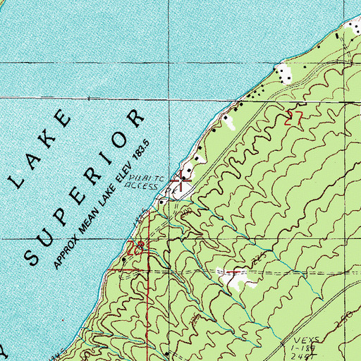 Topographic Map of Arvon Township Park, MI
