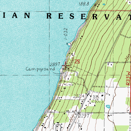 Topographic Map of L'Anse Township Park Campground, MI