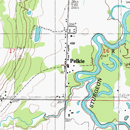 Topographic Map of Pelkie Grade School (historical), MI