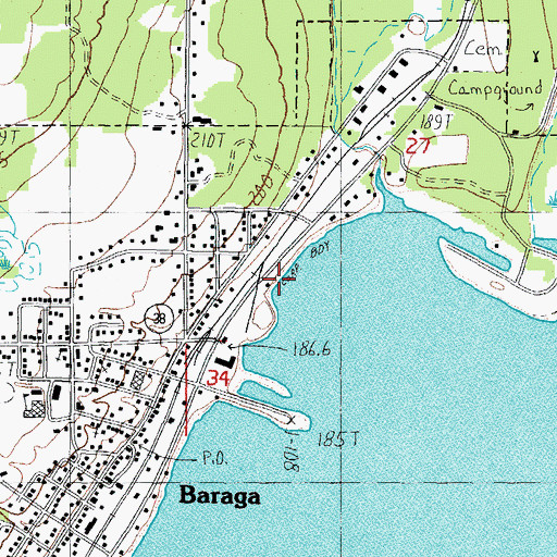 Topographic Map of Solid Rock Baptist Church, MI