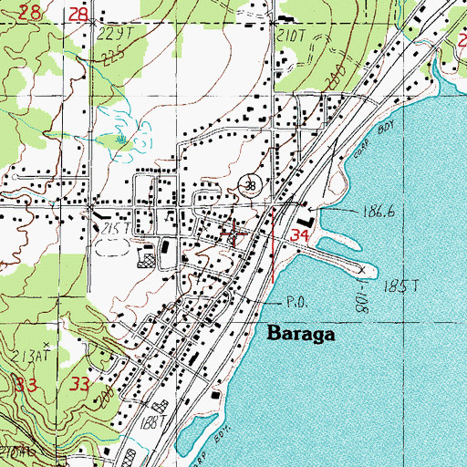 Topographic Map of Ojibwa Community College, MI