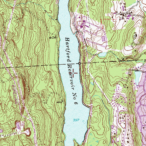 Topographic Map of Hartford Reservoir Number 6, CT