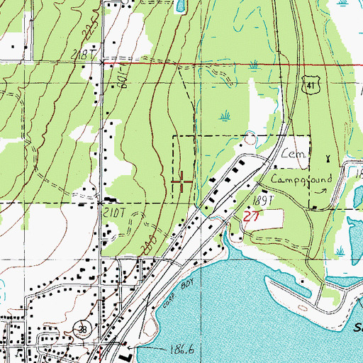 Topographic Map of Baraga Volunteer Fire Department, MI