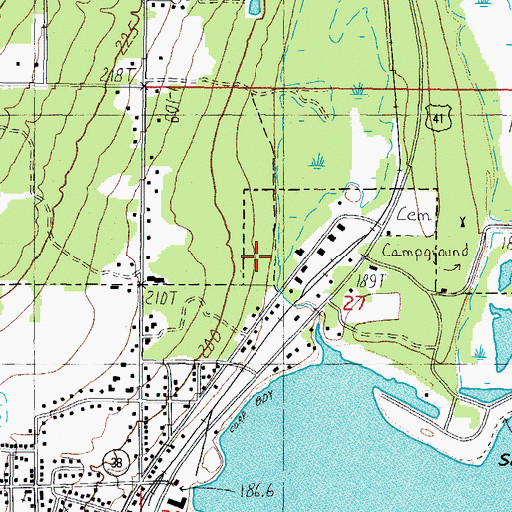 Topographic Map of Baraga Police Department, MI