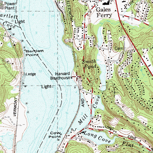 Topographic Map of Harvard Boathouse, CT