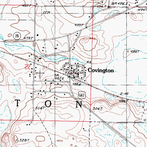 Topographic Map of Covington Rest Home, MI