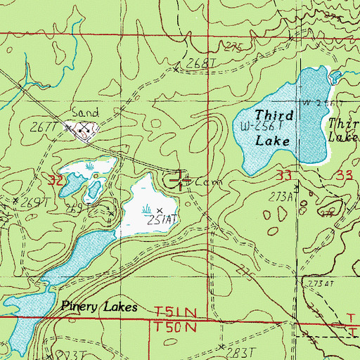 Topographic Map of Pinery Indian Cemetery, MI