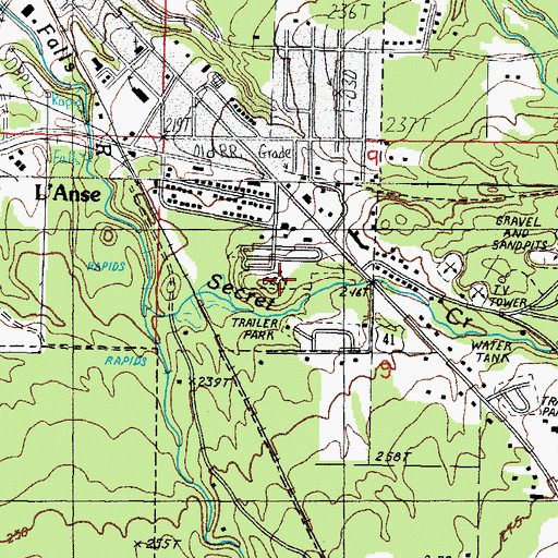 Topographic Map of L'Anse Township Cemetery, MI