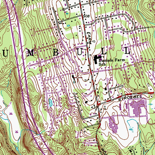 Topographic Map of Hillandale Country Club, CT