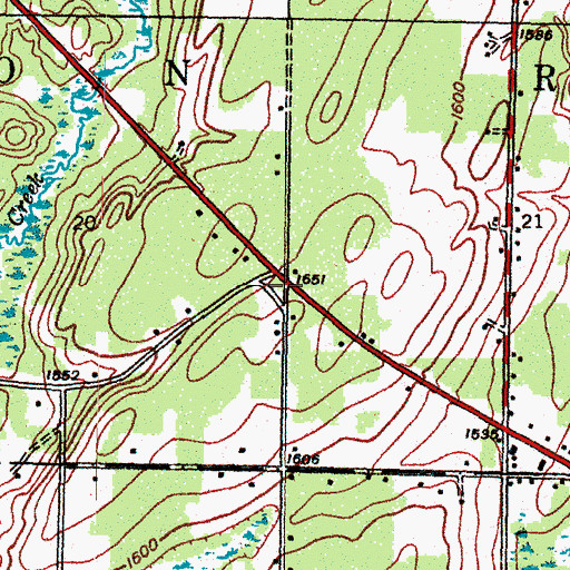 Topographic Map of Saint Paul's Lutheran Church, MI