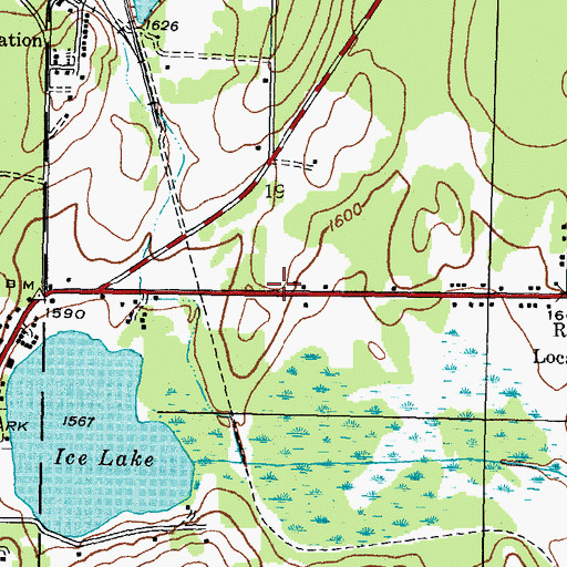 Topographic Map of Iron River Bible Church, MI