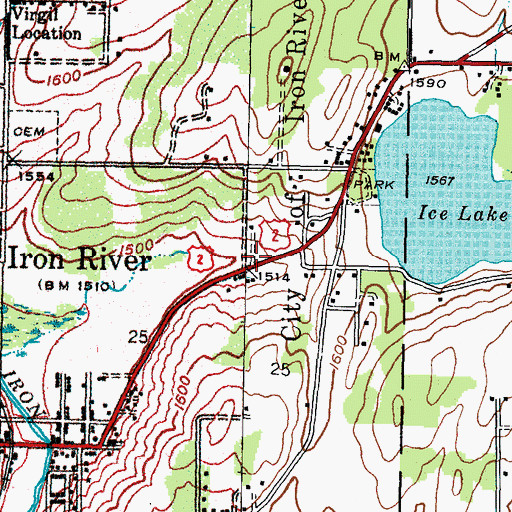 Topographic Map of Lakeland Baptist Church, MI