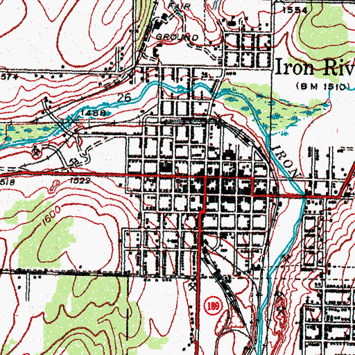 Topographic Map of First Presbyterian Church, MI