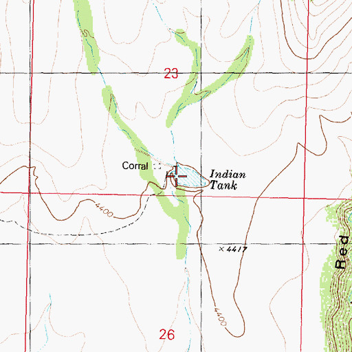 Topographic Map of Indian Tank, AZ