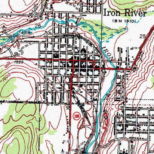 Topographic Map of First Assembly of God Church, MI