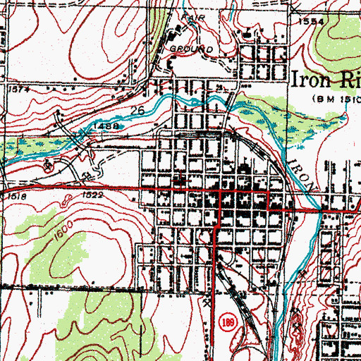 Topographic Map of West Iron Middle School, MI