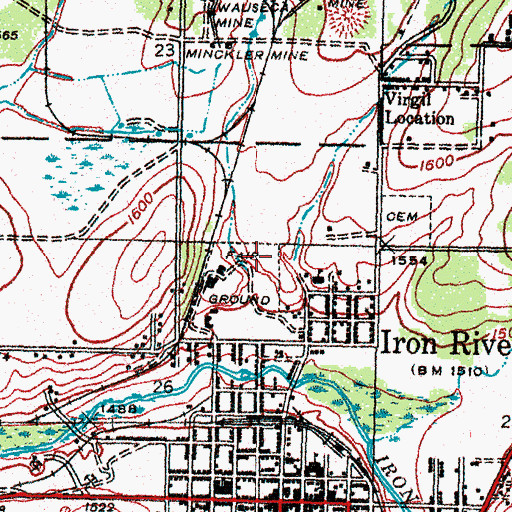 Topographic Map of Iron County Fairgrounds, MI