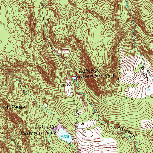 Topographic Map of Lakeville Reservoir Number 1, CT