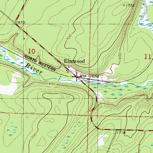 Topographic Map of Elmwood Station (historical), MI