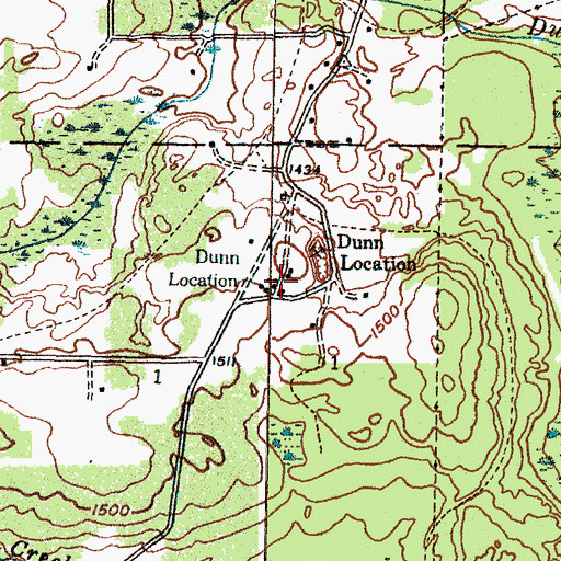 Topographic Map of Dunn Station (historical), MI