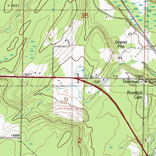 Topographic Map of Beechwood Post Office (historical), MI