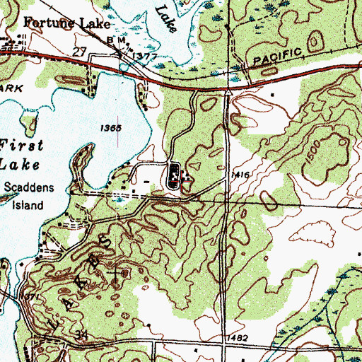 Topographic Map of Fortune Lake Lutheran Camp, MI