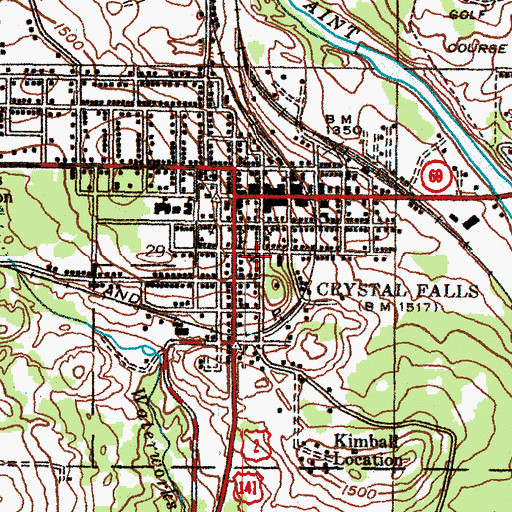 Topographic Map of Falls Clinic, MI