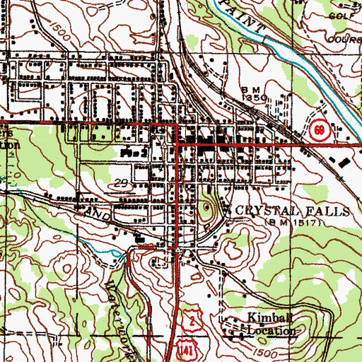 Topographic Map of Faith Baptist Church, MI