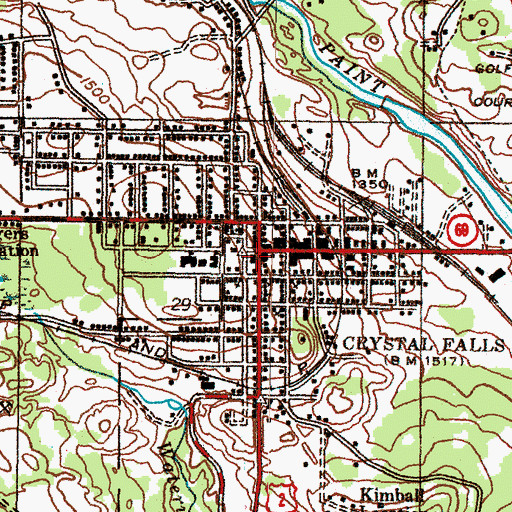 Topographic Map of United Lutheran Church, MI