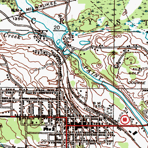 Topographic Map of Paint River Hills Campground, MI