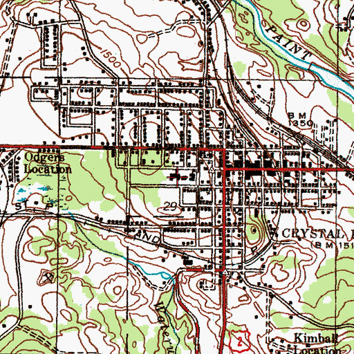 Topographic Map of Forest Park High School, MI