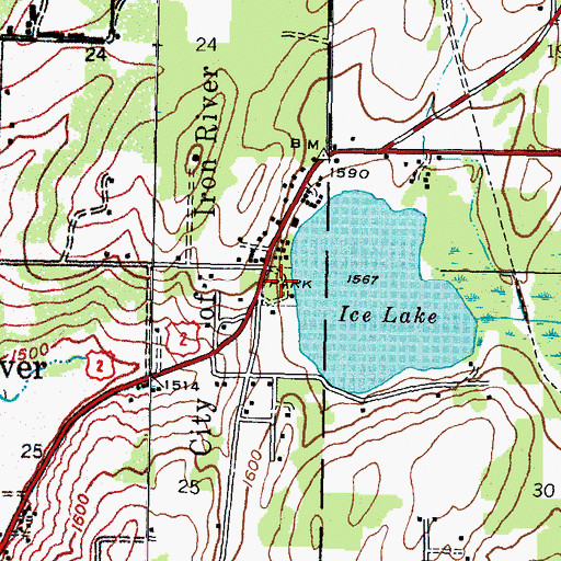 Topographic Map of Ice Lake Park, MI