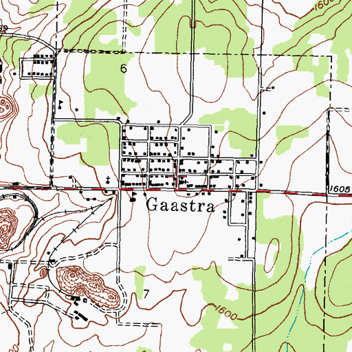 Topographic Map of Gaastra Post Office, MI