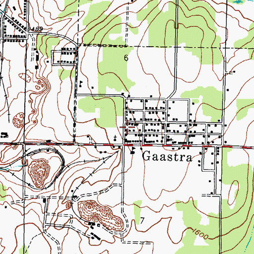 Topographic Map of Gaastra Police Station, MI