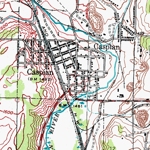 Topographic Map of Saint Cecilia Church, MI
