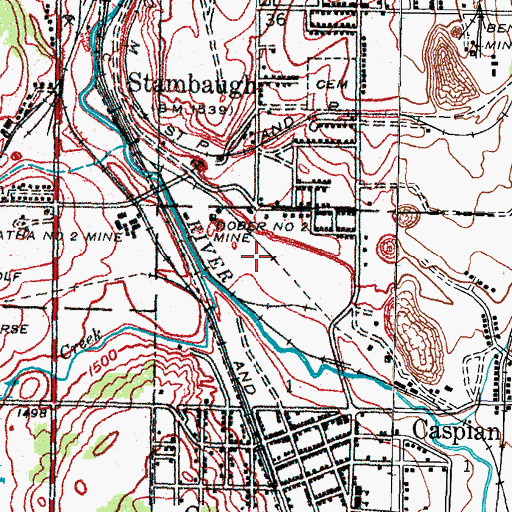 Topographic Map of Iron County Historical Museum, MI