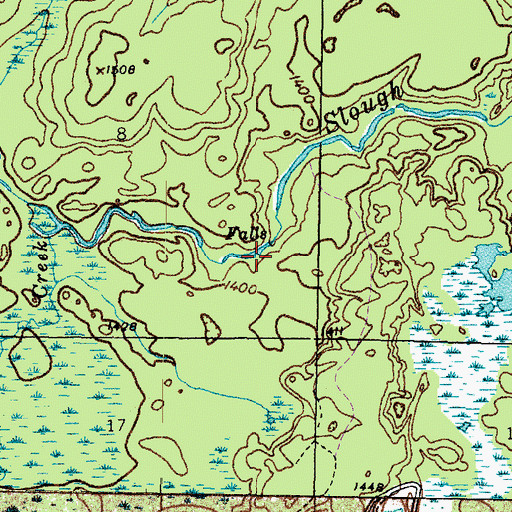 Topographic Map of Chicagon Falls, MI