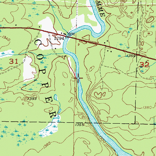 Topographic Map of Glidden Rapids, MI