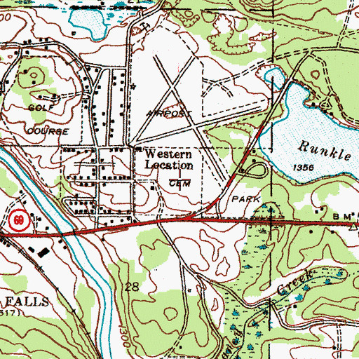 Topographic Map of Evergreen Memorial Cemetery, MI